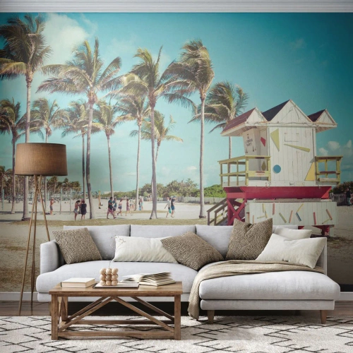 Fototapet Selvklæbende Deluxe Sticker - En smuk dag foran dig - Landskab, Strand, Florida - 100x70 cm