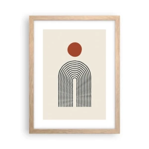 Plakat i ramme af lyst egetræ - Magnetisme af former og farver - 30x40 cm