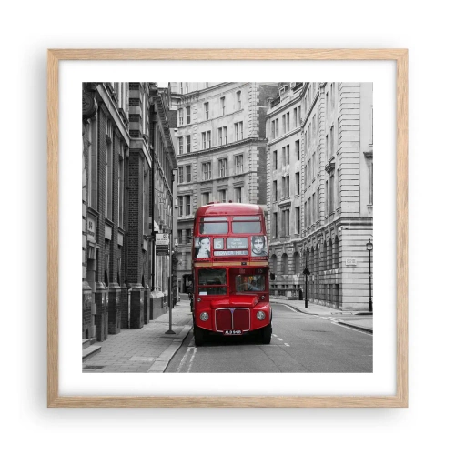 Plakat i ramme af lyst egetræ - Hverdagen behøver ikke at være grå - 50x50 cm