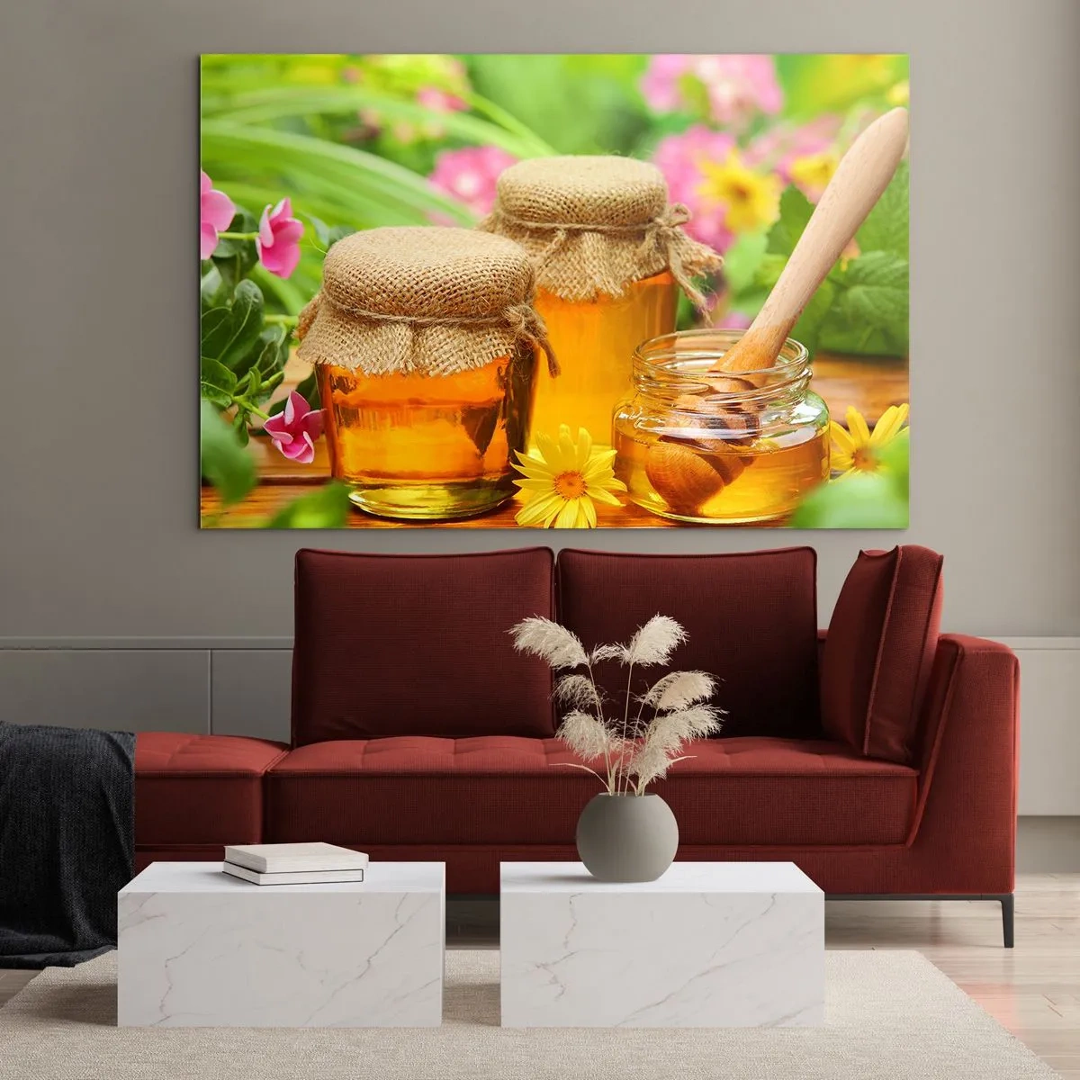 Billede på glas - Sød og blomsteragtig - 120x80 cm