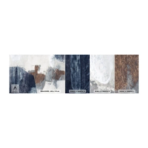 Fototapet Prøve Standard Eco - Blåbrune former - Stykke, Abstraktion, Minimalisme - 100x30 cm