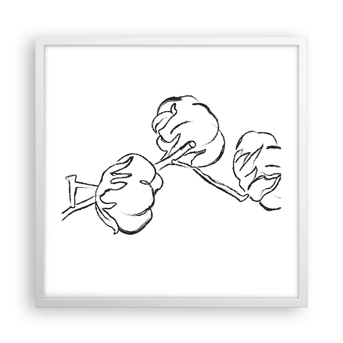 Plakat i hvid ramme - Bomuld ned - 50x50 cm