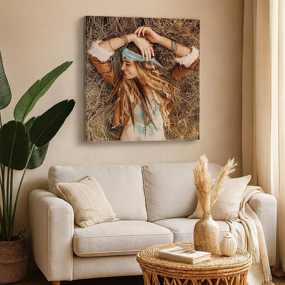 Lærredstryk - Billede på lærred - På vej til kærlighedens sommer - 30x30 cm