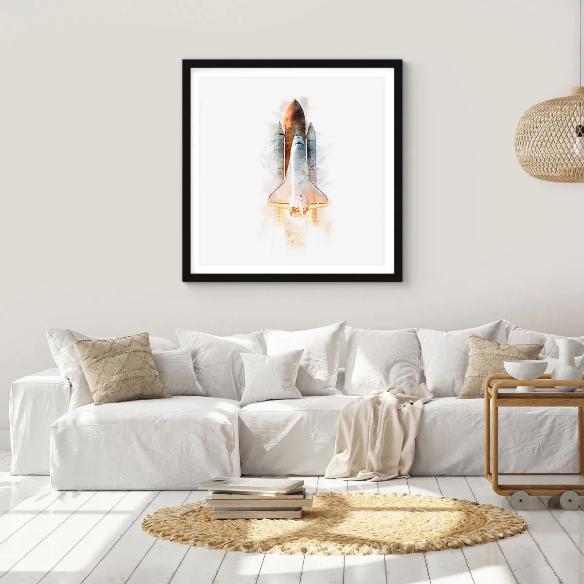 Plakat i sort ramme - Opdagelsesrejsende i starten - 40x40 cm