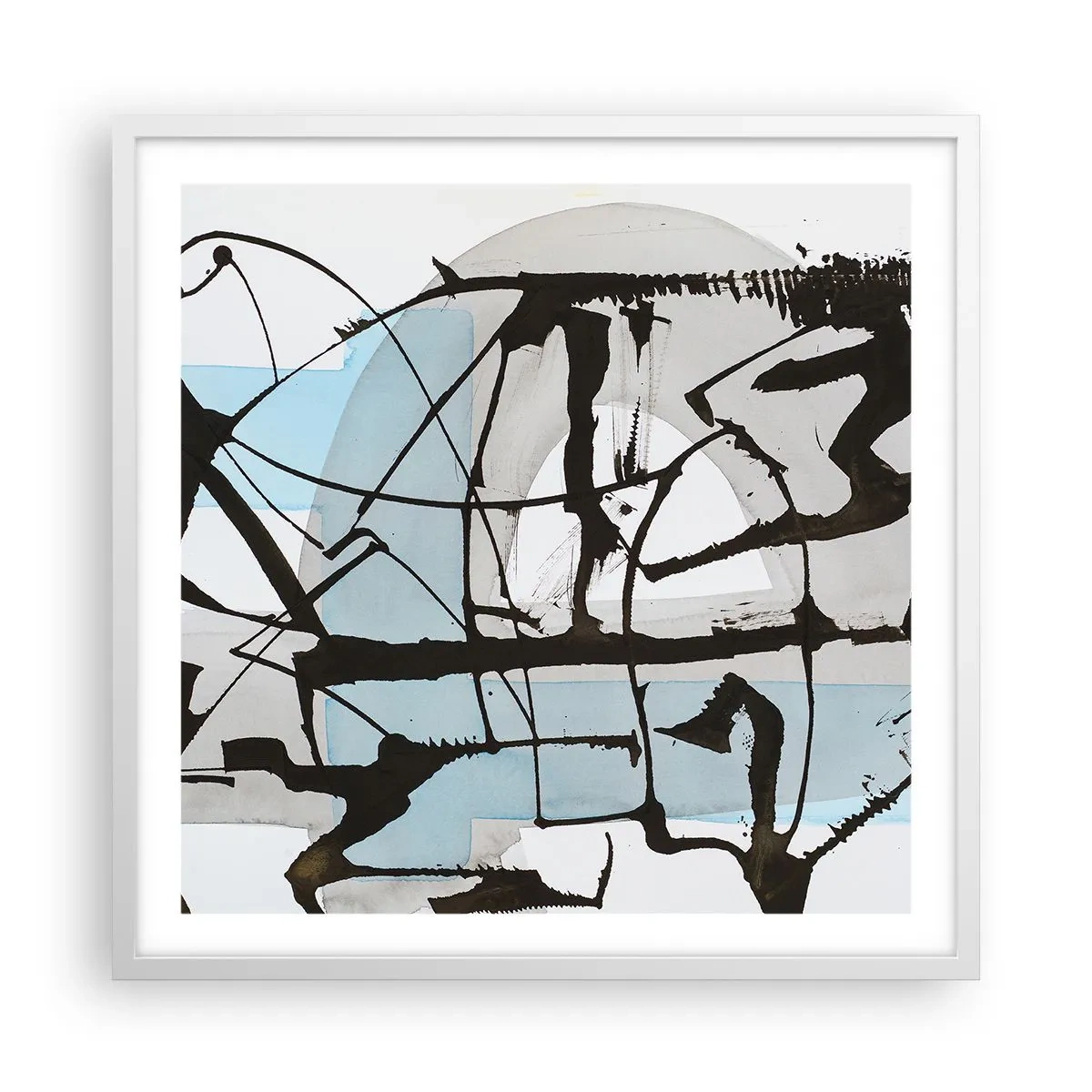 Plakat i hvid ramme - Ikke desto mindre blå - 60x60 cm