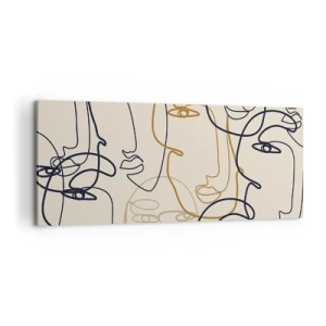 Lærredstryk - Billede på lærred - Portræt ganget med hinanden - 100x40 cm