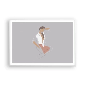 Plakat i hvid ramme - Omrids af nåde - 100x70 cm