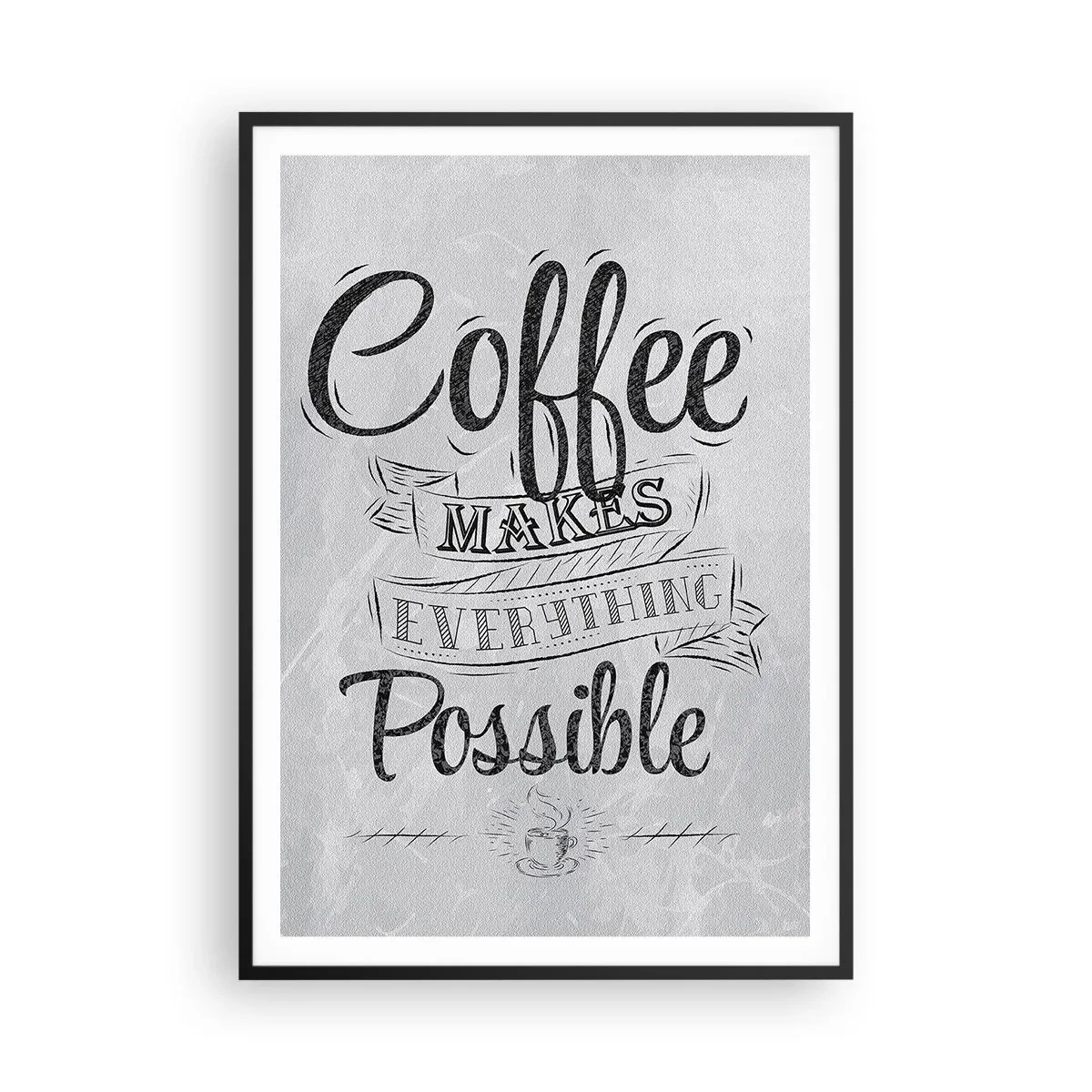 Plakat i sort ramme - Hvordan man ikke elsker kaffe - 70x100 cm