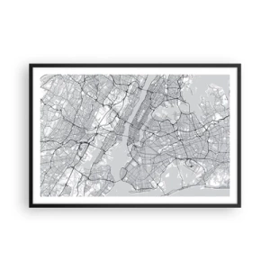 Plakat i sort ramme - Anatomi af en storby - 91x61 cm