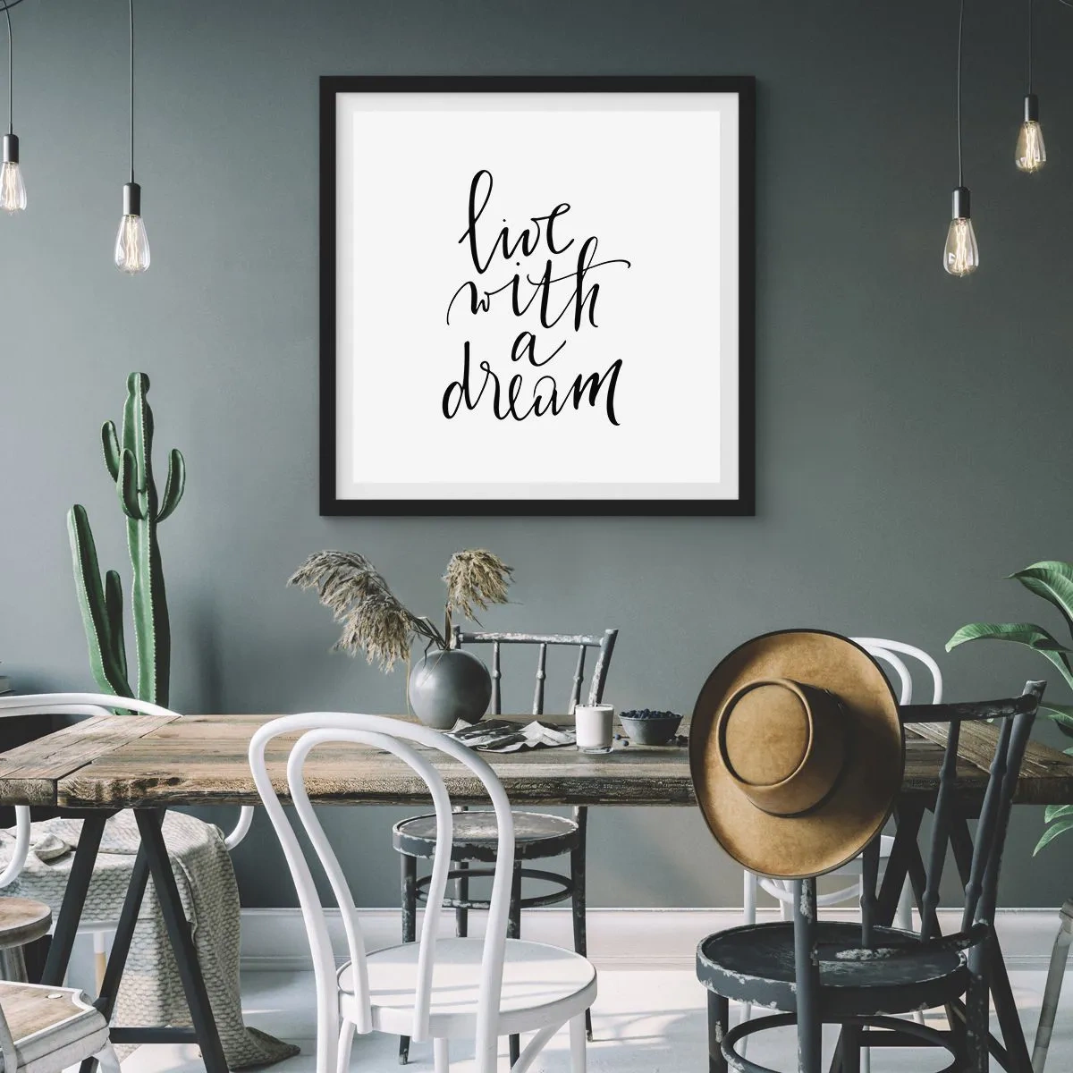 Plakat i sort ramme - Of course - 30x30 cm