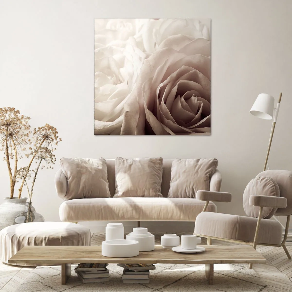 Lærredstryk - Billede på lærred - I rosens hjerte - 30x30 cm