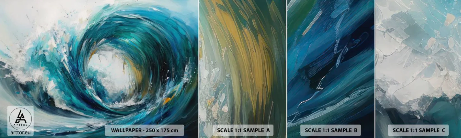 Fototapet Prøve Standard Eco - Havets portal - Ocean, Bølge, Stykke - 100x30 cm