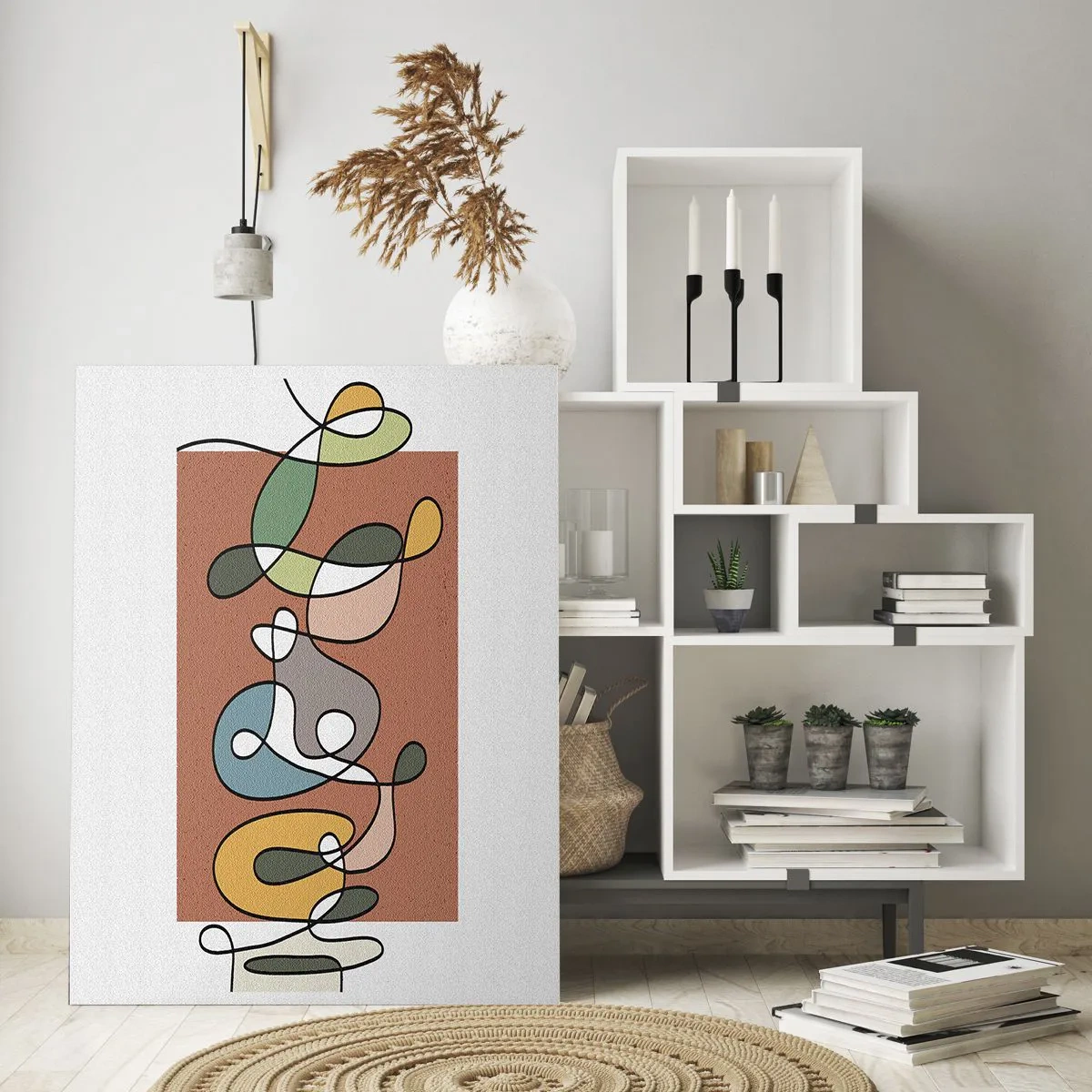 Billede på glas - Abstraktion: et farverigt virvar - 80x120 cm