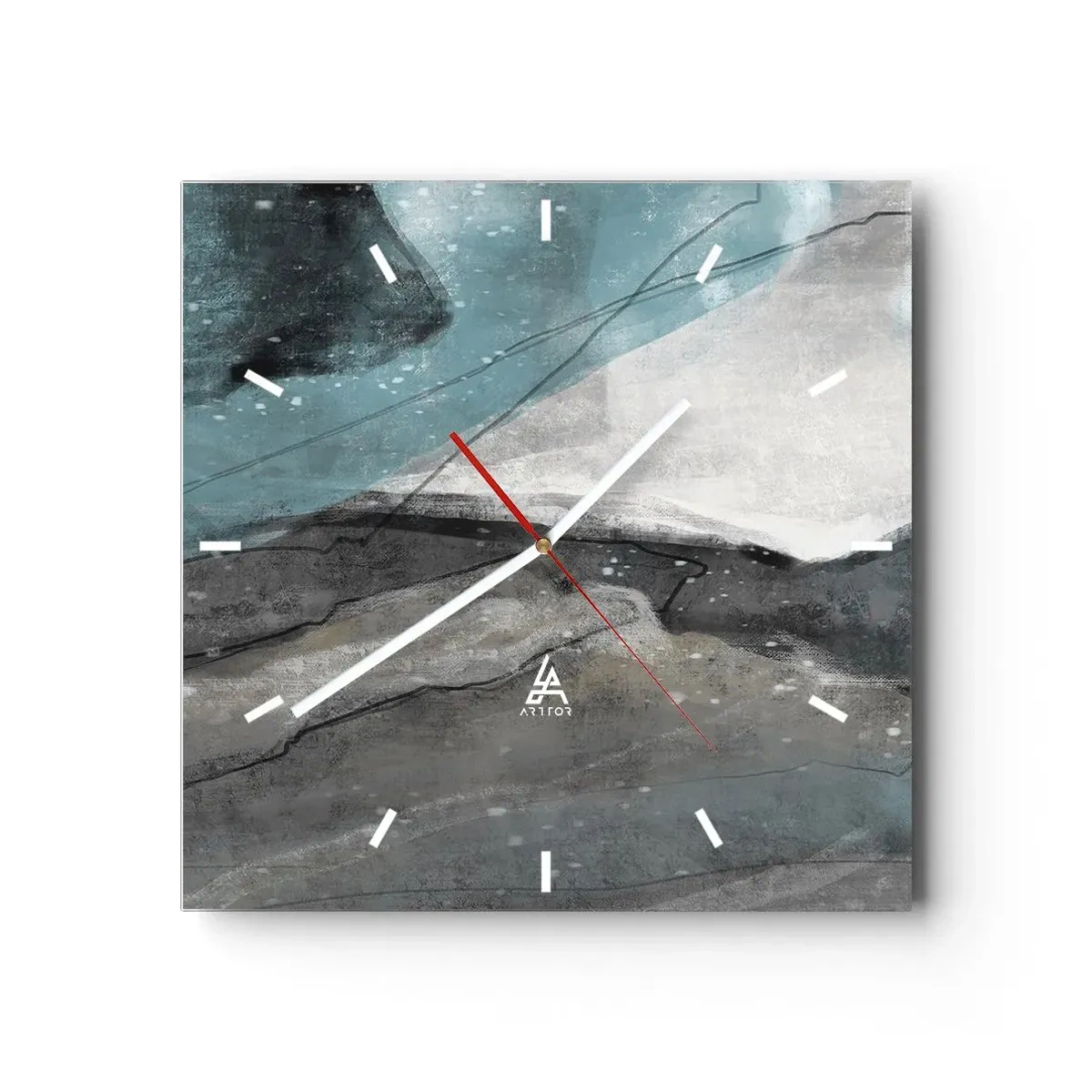 Vægur, Uret - Abstraktion: klipper og is - 30x30 cm