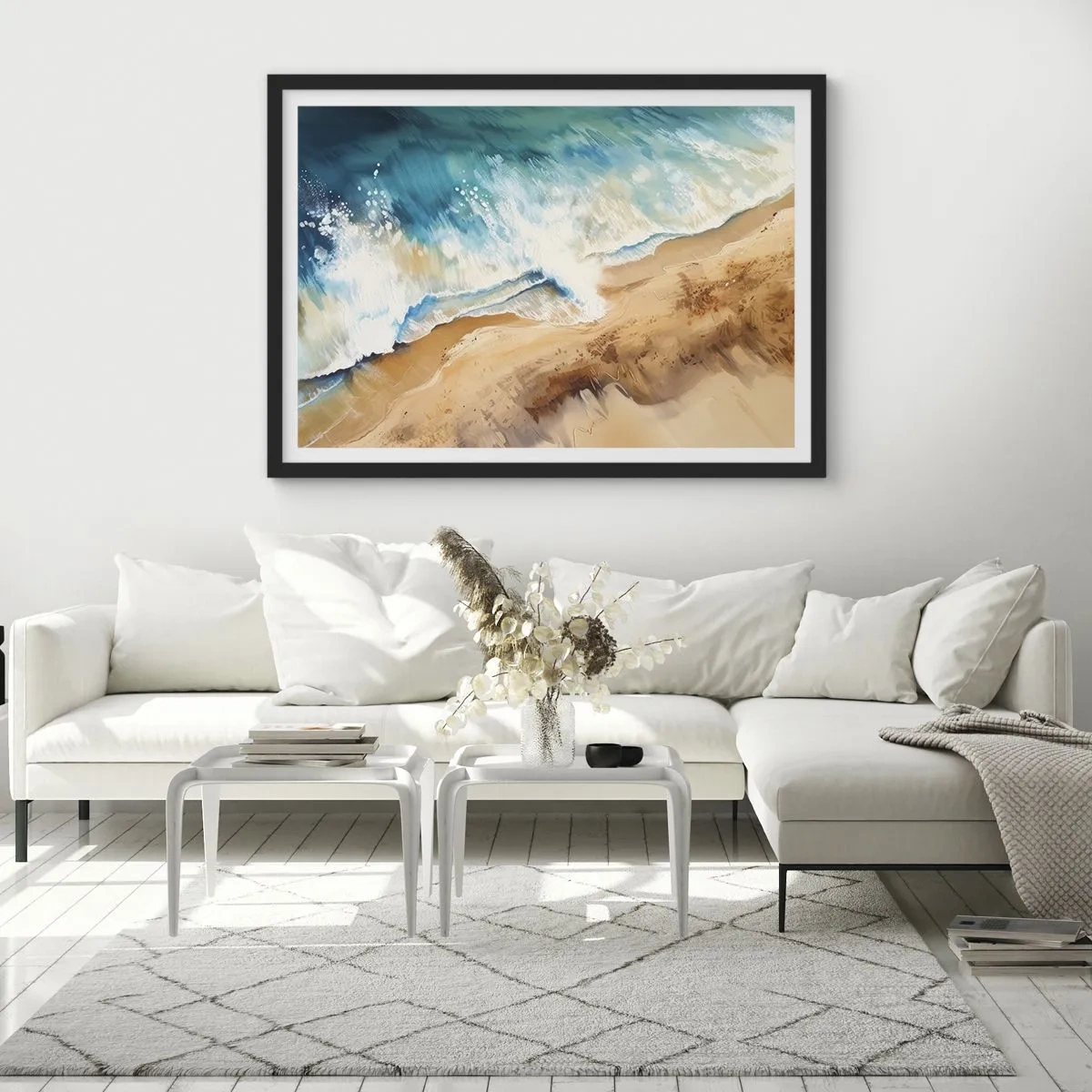 Plakat i sort ramme - Tilbagevendende bølge - 70x50 cm