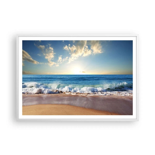 Plakat i hvid ramme - Bevægelse og stilhed på samme tid - 100x70 cm