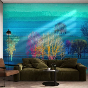 Fototapet Premium Sand - Et vidtstrakt landskab - Landskab, Skov, Abstraktion - 150x105 cm