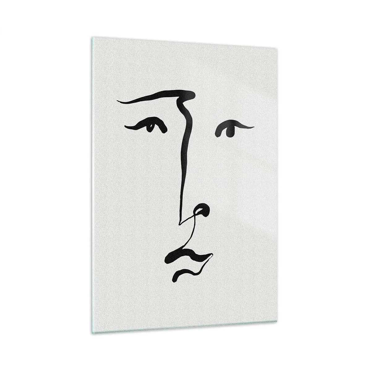 Billede på glas - Portræt i én linje - 50x70 cm