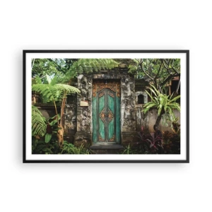 Plakat i sort ramme - En dør til en eksotisk verden - 91x61 cm
