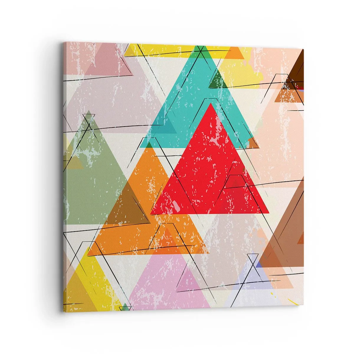 Lærredstryk - Billede på lærred - Tre og tre - 70x70 cm