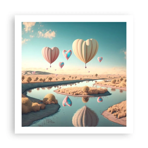 Plakat - Kærlighed lader dig svæve - 60x60 cm