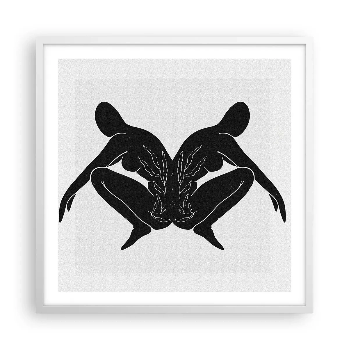 Plakat i hvid ramme - En delt sjæl - 60x60 cm