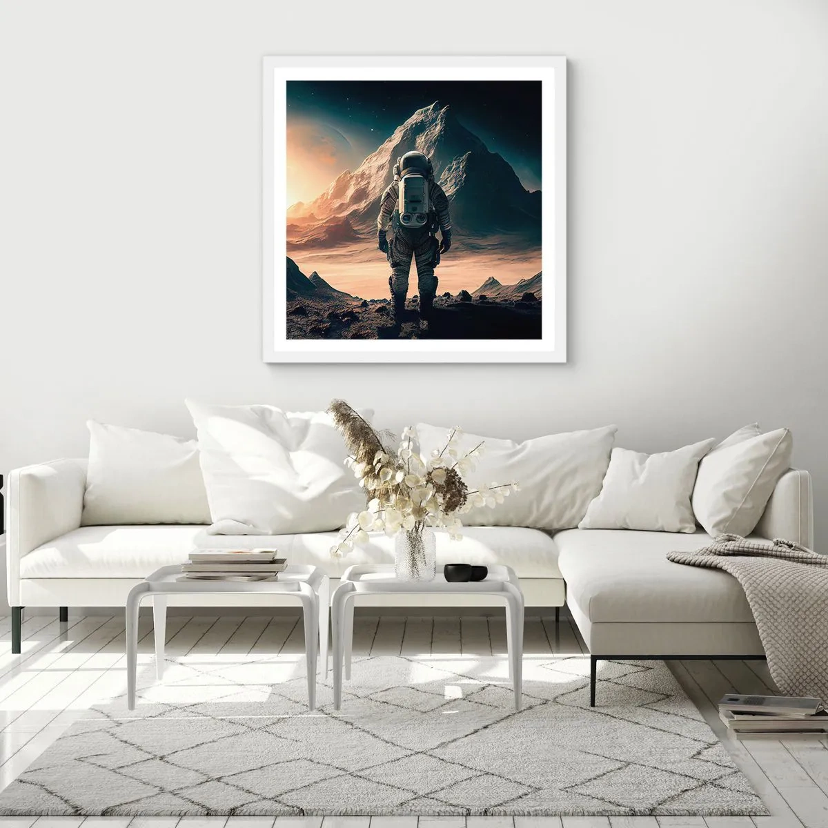 Plakat i hvid ramme - En ny udfordring - 40x40 cm