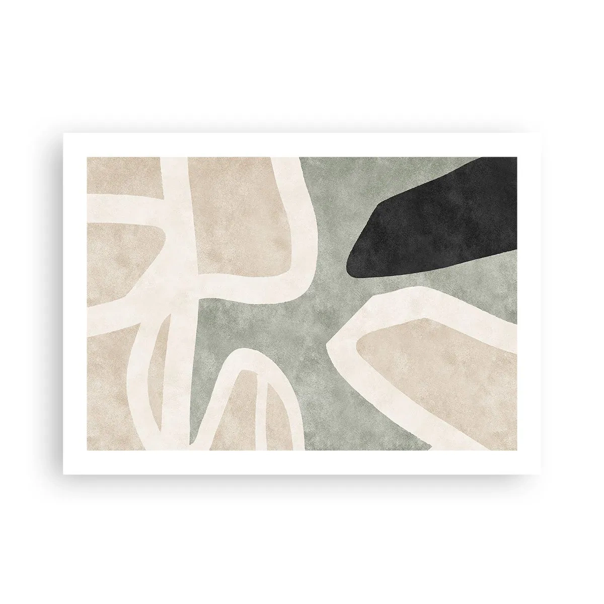 Plakat - Komposition med et sort tema - 70x50 cm