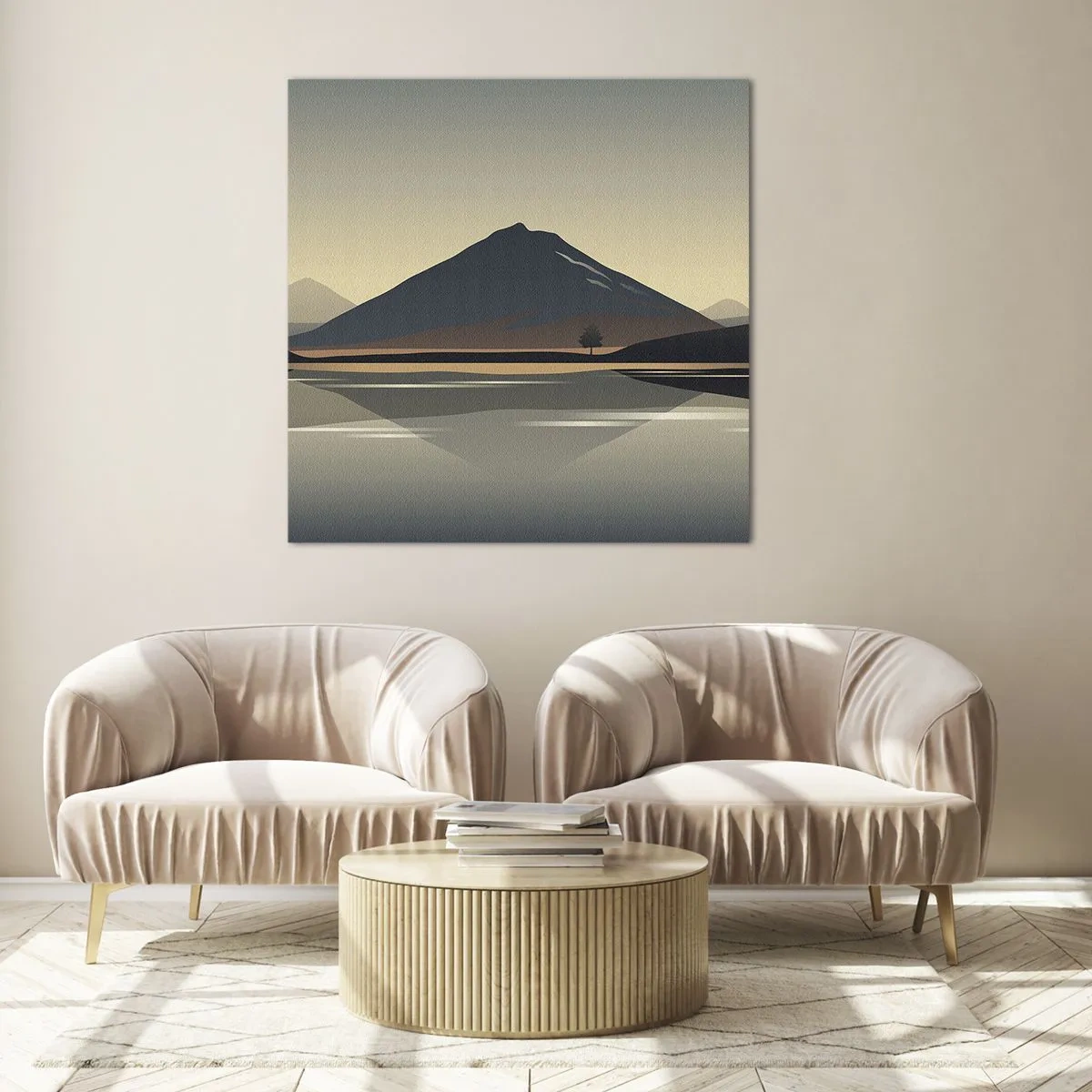 Billede på glas - Spejlrefleksion - 30x30 cm