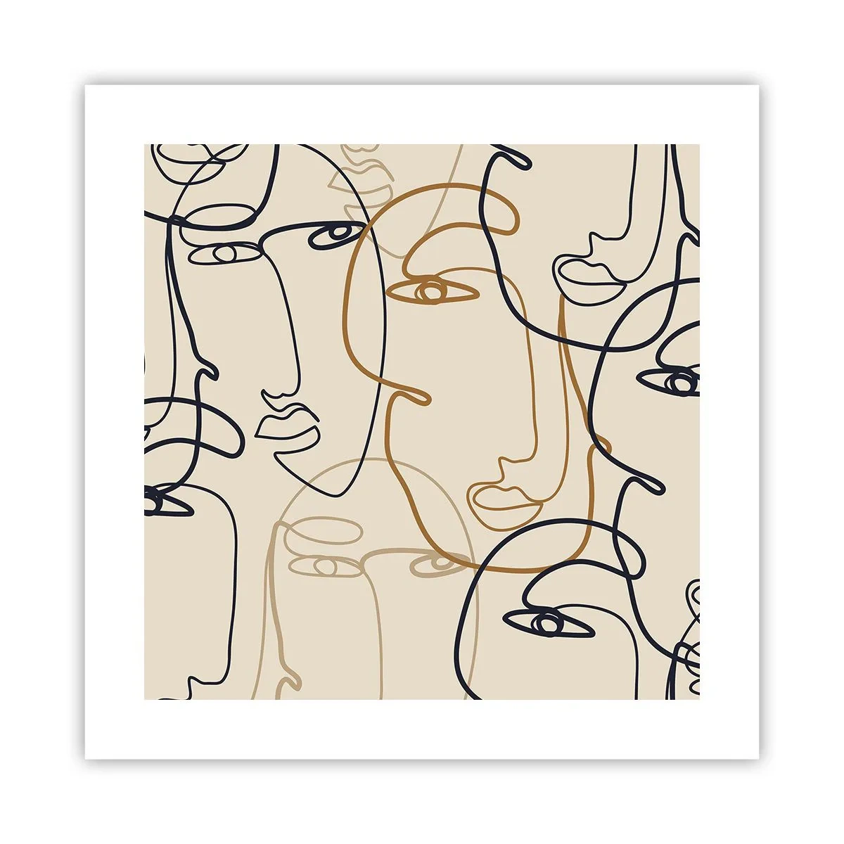 Plakat - Portræt ganget med hinanden - 40x40 cm