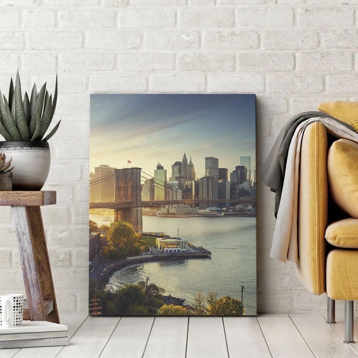 Lærredstryk - Billede på lærred - Den store bys daggry - 50x70 cm