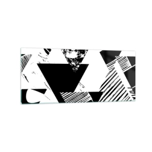 Billede på glas - Regn af trekanter - 120x50 cm