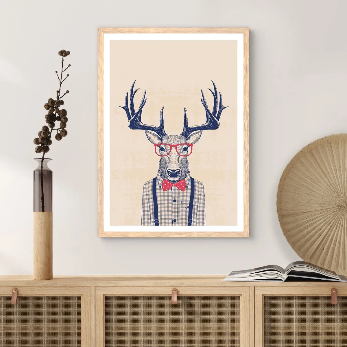 Plakat i ramme af lyst egetræ - Et underholdende ekstravaganza - 50x70 cm