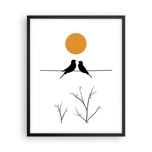 Plakat i sort ramme - Nattergal - 40x50 cm