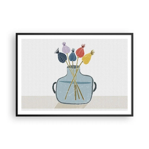 Plakat i sort ramme - Som et valmuefrø - 100x70 cm