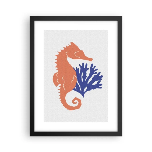 Plakat i sort ramme - På en eng under vandet - 30x40 cm