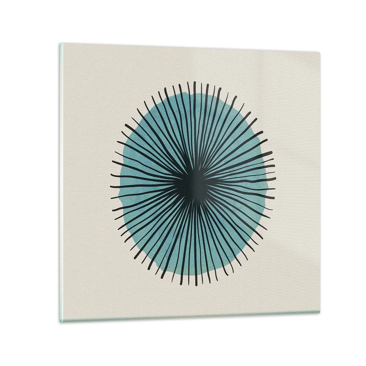 Billede på glas - Strålende på blå - 30x30 cm