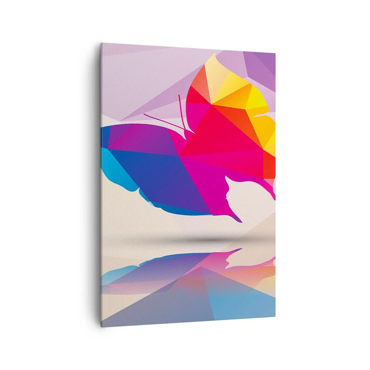 Lærredstryk - Billede på lærred - Sommerfugl regnbue - 70x100 cm