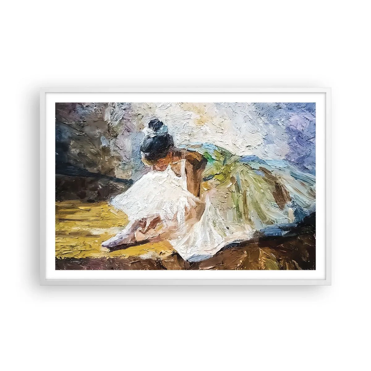 Plakat i hvid ramme - Fra et maleri af Degas - 91x61 cm