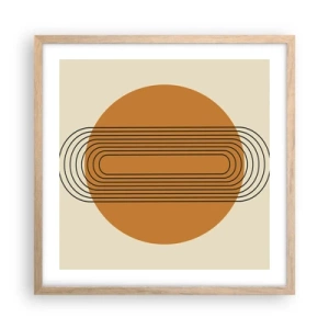 Plakat i ramme af lyst egetræ - Den perfekte plan - 50x50 cm