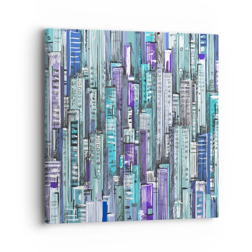 Lærredstryk - Billede på lærred - Blå fra himlen - 40x40 cm