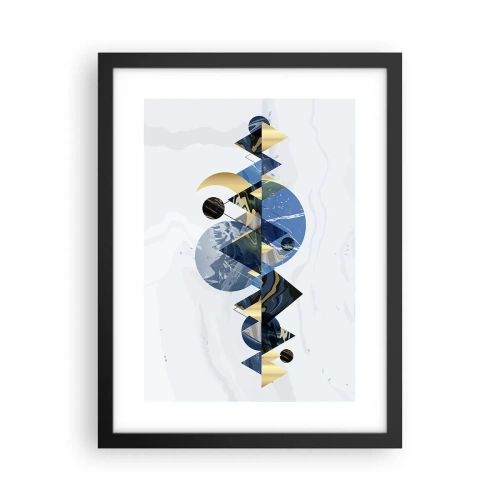 Plakat i sort ramme - Geometrisk landskab - 30x40 cm
