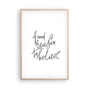 Plakat i ramme af lyst egetræ - Det er muligt - 61x91 cm