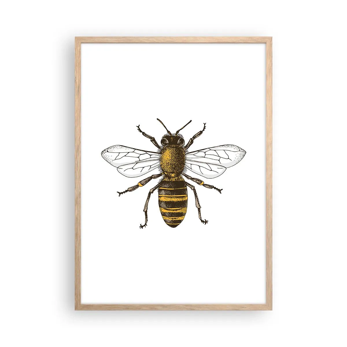 Plakat i ramme af lyst egetræ - Smuk og god - 50x70 cm