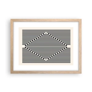 Plakat i ramme af lyst egetræ - Geometrisk illusion - 40x30 cm