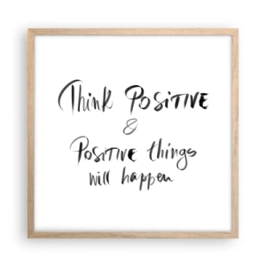 Plakat i ramme af lyst egetræ - Hvordan skal man leve? - 50x50 cm