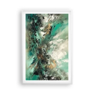 Plakat i hvid ramme - Smaragdsort byld - 61x91 cm