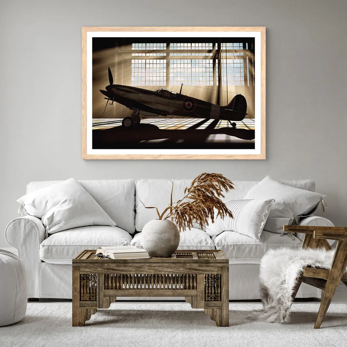 Plakat i ramme af lyst egetræ - Resten af krigeren - 40x30 cm