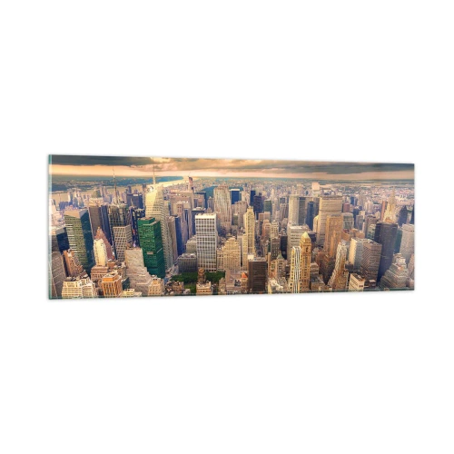 Billede på glas - En forgyldt metropol - 90x30 cm