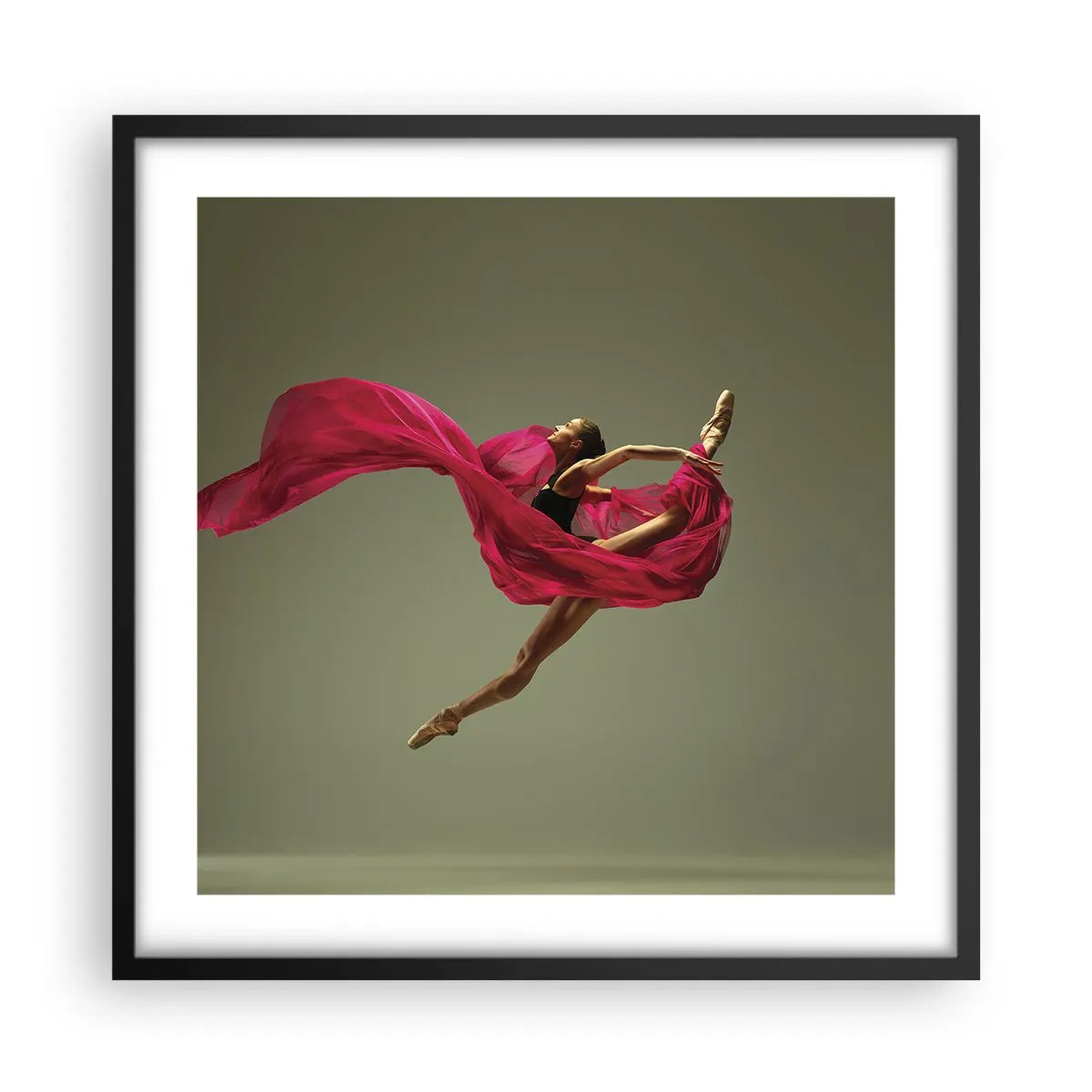 Plakat i sort ramme - Dansende flamme - 50x50 cm